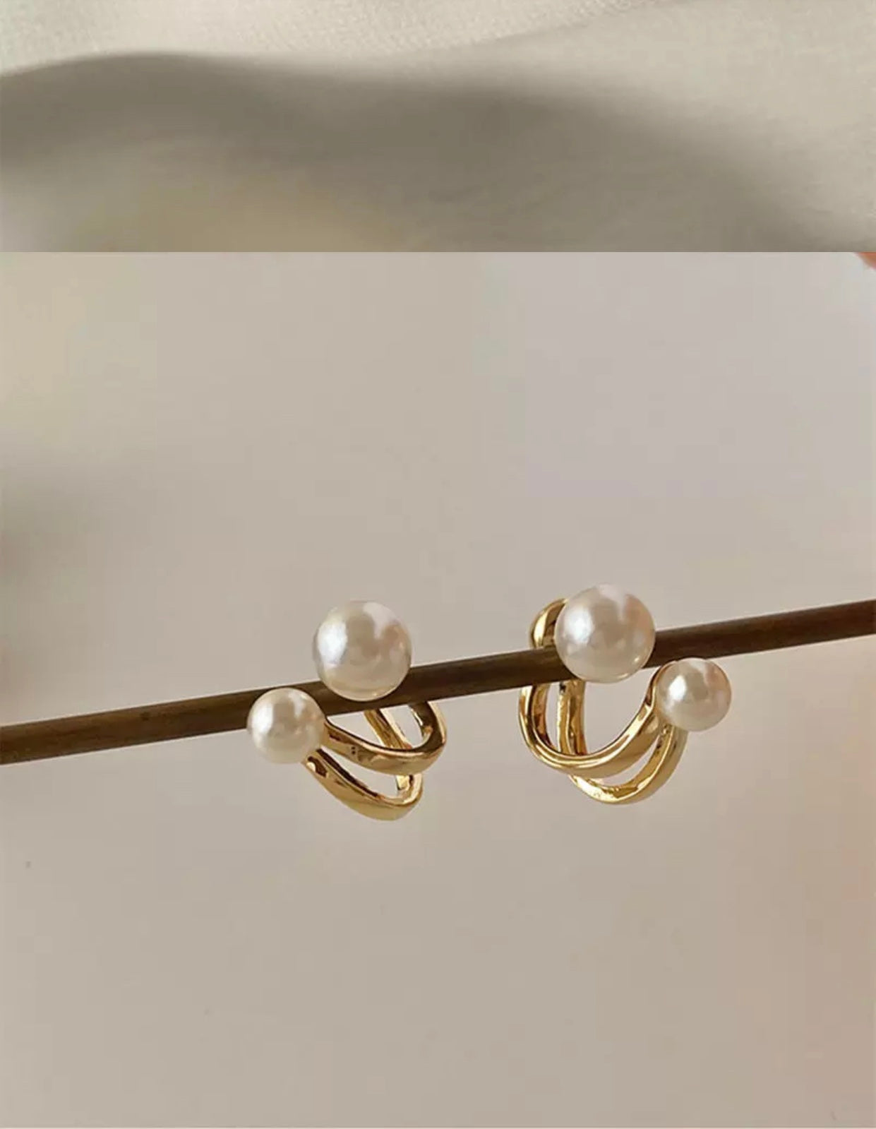 Claude pearl hoops