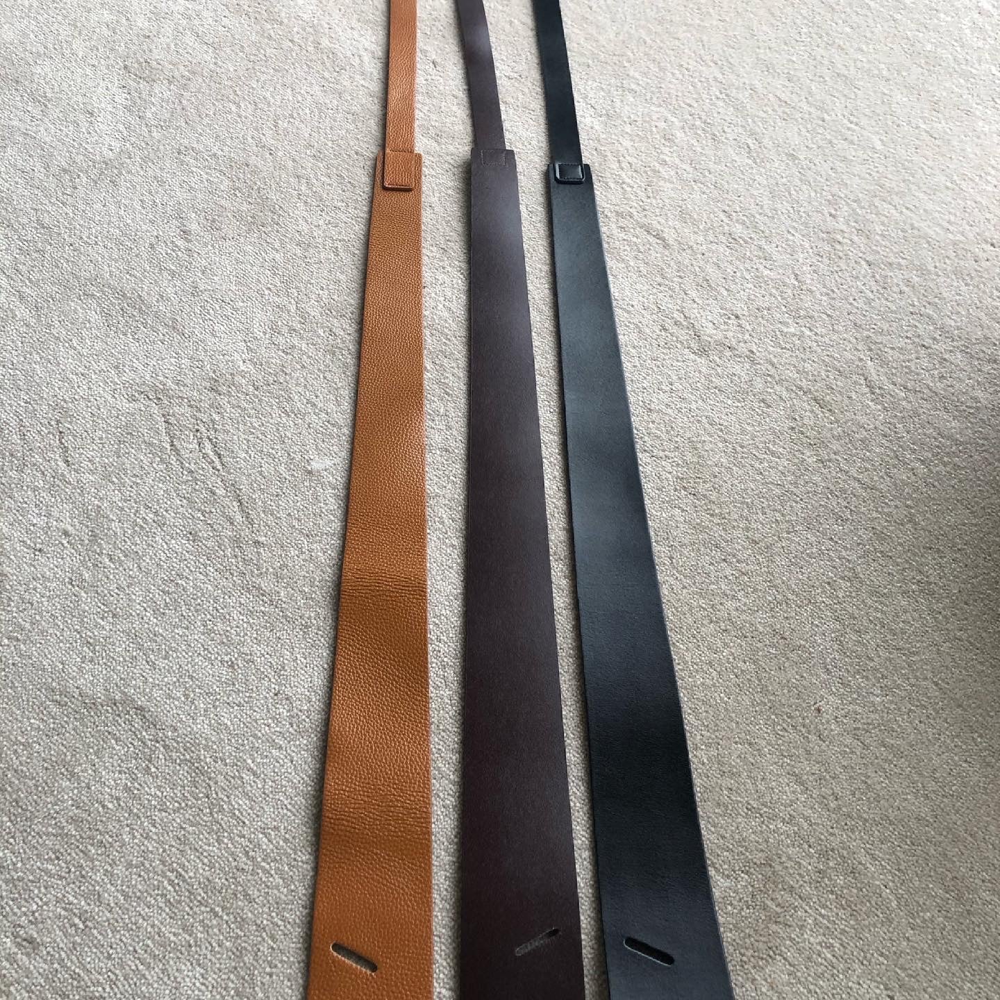 Leather tie belt